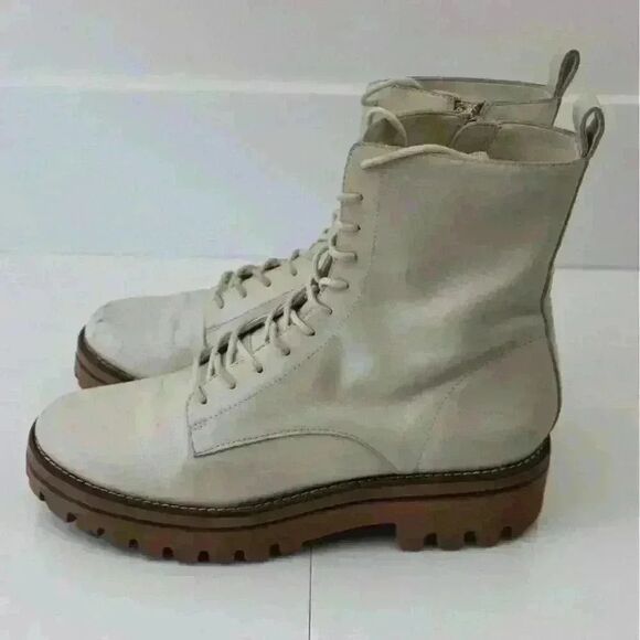 Dolce Vita "Prym" Ivory Leather Lace-Up Combat Boots – Size 9.5 - Picture 5 of 7